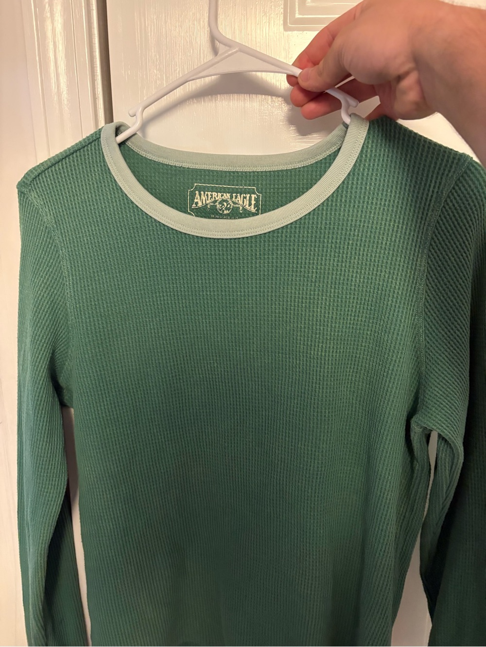 American Eagle Outfitters Mint Green Thermal Crewneck Sweater